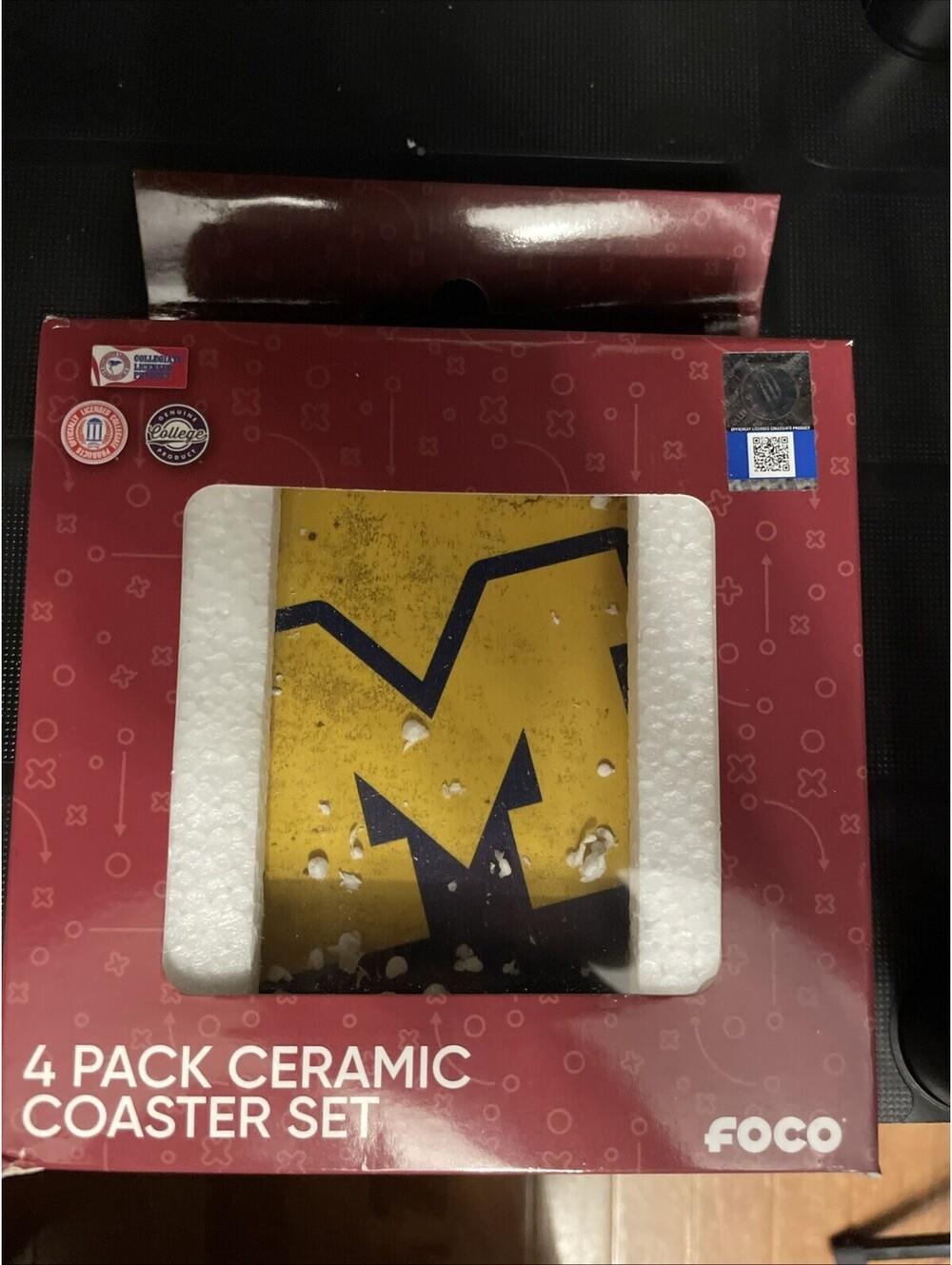 Michigan Wolverine’s NCAA Coaster Foco Ceramic Coaster Set Of 4